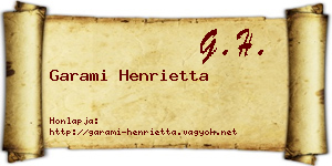 Garami Henrietta névjegykártya