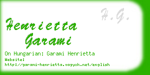 henrietta garami business card